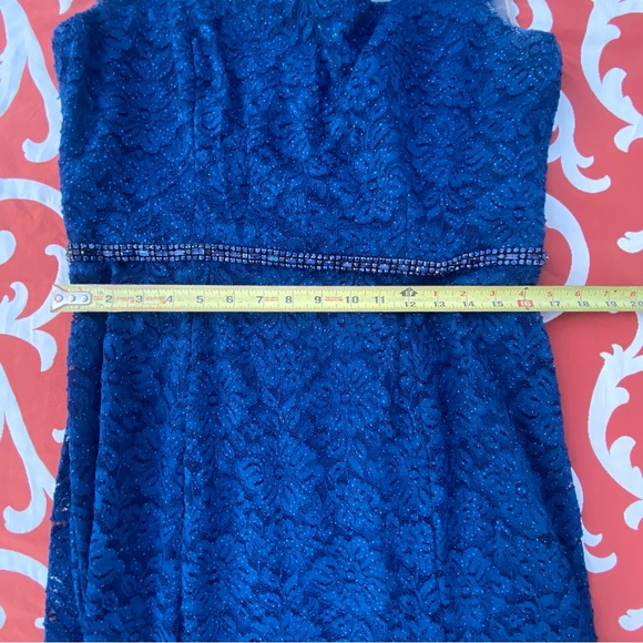 Alex Evenings Cocktail Dress Evening Dress Blue Sparkly Dress Maxi Black Tie 12 - Picture 8 of 10